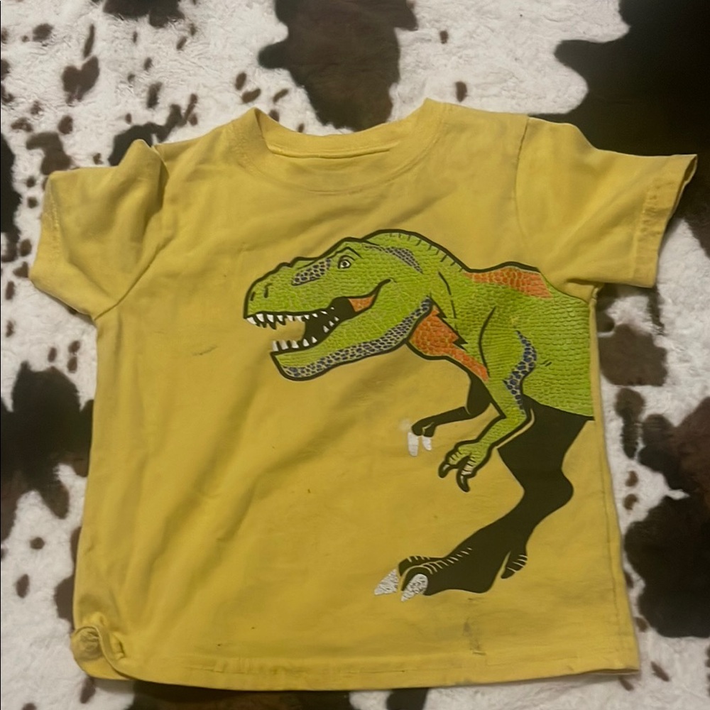 Yellow Dinosaur Graphic Kids T-Shirt